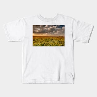 Sunflower Sunset Clouds Kids T-Shirt